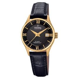 Festina F20011/4 Damenuhr Schwarz/Goldfarben mit Saphirglas