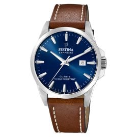 Festina F20025/3 Herren-Armbanduhr Braun/Blau mit Saphirglas