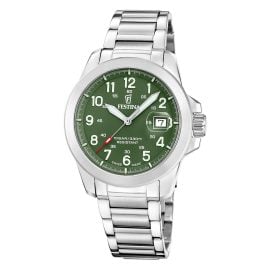 Festina F20081/3 Herrenuhr Quarz Stahl/Grün mit 3 Bändern
