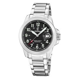 Festina F20081/4 Herren-Quarzuhr Stahl/Schwarz mit 3 Bändern