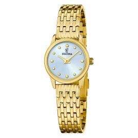 Festina F20750/3 Ladies' Watch Quartz Gold Tone/Light Blue