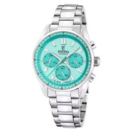 Festina F20753/3 Unisex-Uhr Boyfriend Chronograph Stahl/Türkis