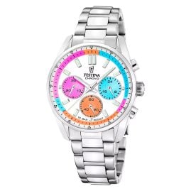 Festina F20753/7 Unisex-Uhr Boyfriend Chronograph Stahl/Multicolor