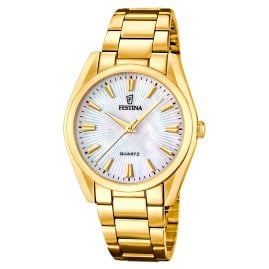 Festina F20640/A Damenuhr Quarz Goldfarben/Perlmutt