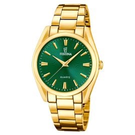 Festina F20640/B Damenuhr Quarz Goldfarben/Grün