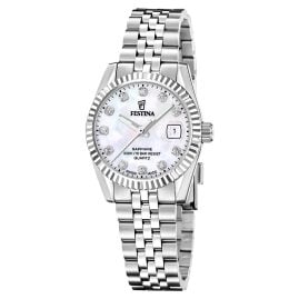 Festina F20087/1 Damenuhr Quarz Stahl/Perlmutt mit Saphirglas