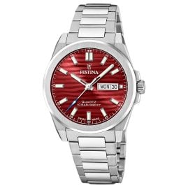 Festina F20073/6 Herren-Armbanduhr Stahl/Rot mit Saphirglas