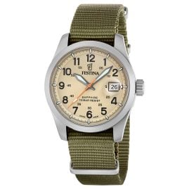 Festina F20082/1 Men's Wristwatch Quartz Khaki Tone with Sapphire Crystal