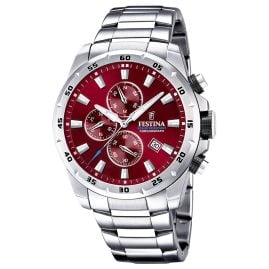 Festina F20463/5 Herren-Quarzuhr Chronograph Stahl/Rot