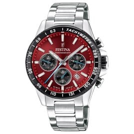 Festina F20560/7 Herrenuhr Chronograph Stahl/Rot