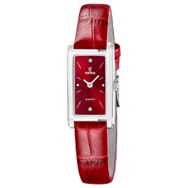 Festina F20769/3 Damenuhr Quarz Rechteckig Lederband Rot
