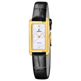 Festina F20770/1 Damen-Quarzuhr Rechteckig Schwarz/Goldfarben