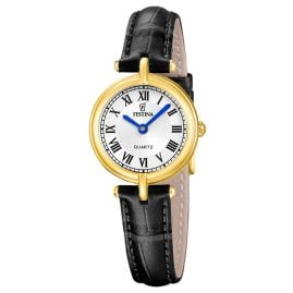 Festina F20788/1 Damenuhr Quarz mit Lederband Schwarz