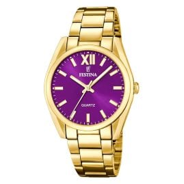 Festina F20640/3 Ladies´ Wristwatch Quartz Gold Tone/Purple