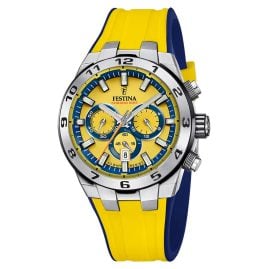 Festina F20671/4 Men's Wristwatch Chronograph Dark Blue/Yellow