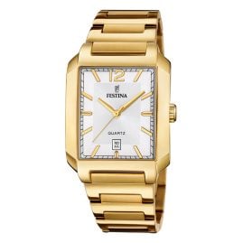 Festina F20678/2 Men's Wristwatch Rectangular Gold Tone