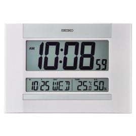Seiko QHL088W Wall and Table Clock with Thermometer