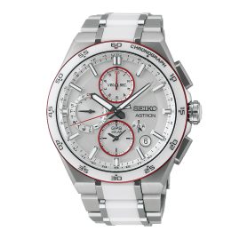 Seiko SSH173J1 Astron GPS Solar Dual Time Herrenuhr Titan/Weiß LE