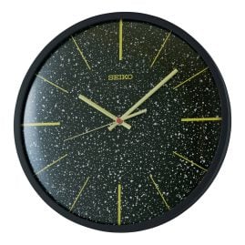 Seiko QXA828K Quartz Wall Clock with Quiet Movement Black/Gold Tone