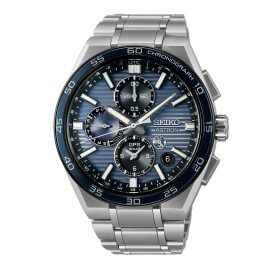 Seiko SSH175J1 Astron GPS Solar Herrenuhr Chronograph Titan/Blau