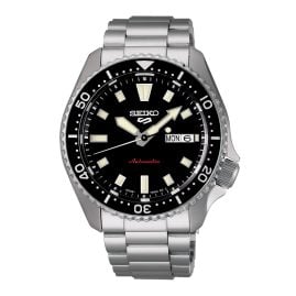 Seiko SRPL85K1 5 Sports Herrenarmbanduhr Automatik Schwarz