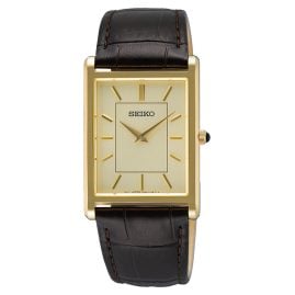 Seiko SWR106P1 Men's Quartz Watch with Sapphire Crystal Gold Tone