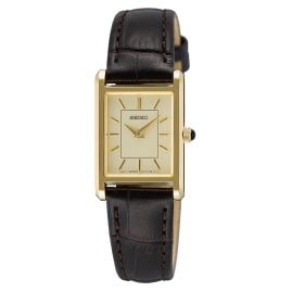 Seiko SWR110P1 Women's Watch Quartz with Leather Strap Gold Tone