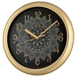 Seiko QHA018G Wanduhr Quarz Goldfarben/Schwarz