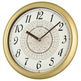 Seiko QHA018F Wanduhr Quarz Goldfarben/Weiß