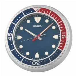 Seiko QXA849S Wanduhr Quarz mit Leisegang Blau/Rot