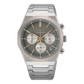 Seiko HGK002P1 Herrenuhr Chronograph Quarz Zweifarbig/Grau