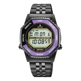 Seiko HFL001P1 Unisex Digitaluhr Chronograph Rotocall Schwarz/Lila LE