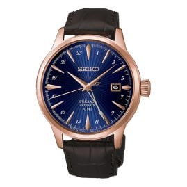Seiko HCB005J1 Presage Herrenuhr Automatik GMT Cocktail Time Braun/Blau