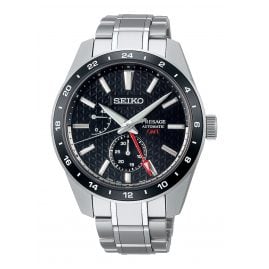 Seiko SPB221J1 Presage Men's Automatic Watch Sharp Edged GMT Black