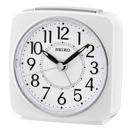 Seiko QHE140W Alarm Clock No Ticking White