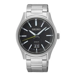 Seiko SUR535P1 Herren-Armbanduhr Großdatum Stahl/Schwarz
