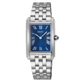 Seiko SWR085P1 Damen-Armbanduhr Rechteckig Stahl/Blau