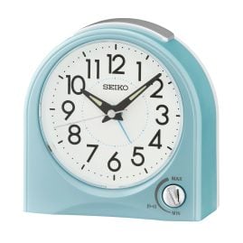Seiko QHE204L Quartz Alarm Clock Light Blue