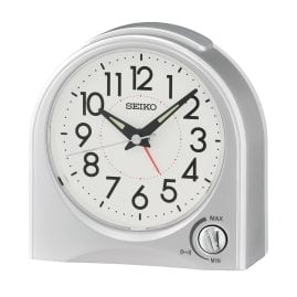 Seiko QHE204S Quartz Alarm Clock Silver Tone