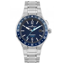 Jacques Lemans 1-2109H Herren-Uhr Hybromatic mit Stahlband Blau