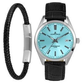 Jacques Lemans 1-1243E-SET Gift Set Men's Watch and Bracelet Derby Turquoise