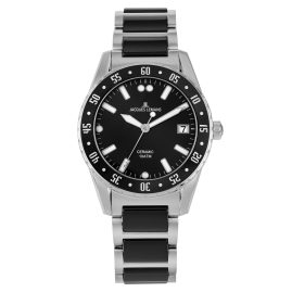 Jacques Lemans 42-10A Men's Wristwatch Liverpool Steel/Ceramic Black