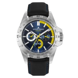 Jacques Lemans 42-11C Men's Watch Multifunction Sports Blue/Yellow