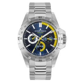 Jacques Lemans 42-11G Men's Watch Multifunction Sports Blue/Yellow