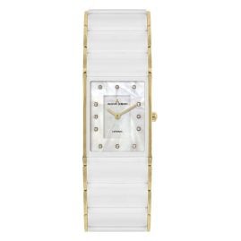 Jacques Lemans 1-1940K Keramik-Armbanduhr für Damen Dublin Weiß/Goldfarben