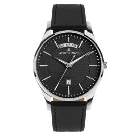 Jacques Lemans 1-2193A Men's Watch London with Black Leather Strap