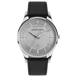 Jacques Lemans 1-2193B Herrenarmbanduhr London Schwarz/Hellgrau