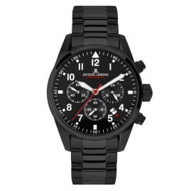 Jacques Lemans 42-2H Men's Wristwatch Chronograph Sport Black