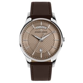 Jacques Lemans 1-2193K Herrenuhr London Quarz Dunkelbraun/Mokka