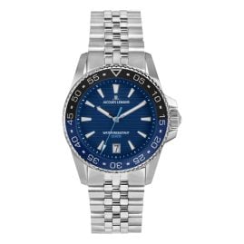 Jacques Lemans 1-2205I Herren-Taucheruhr Liverpool Diver Stahl/Blau 20 bar